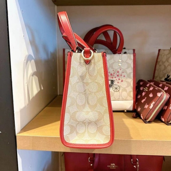 Coach CF404 Lunar New Year Dempsey Tote 22 With Rabbit And Carriage In Gold/Ligh - Picture 3 of 6